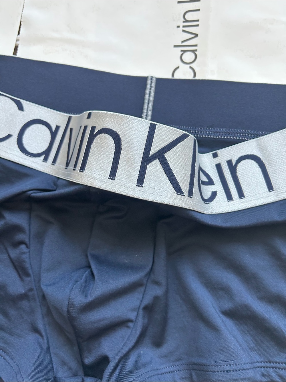 Calvin Klein Men Microfiber Stretch steel low rise trunks dark blue/ navy new - Picture 16 of 16